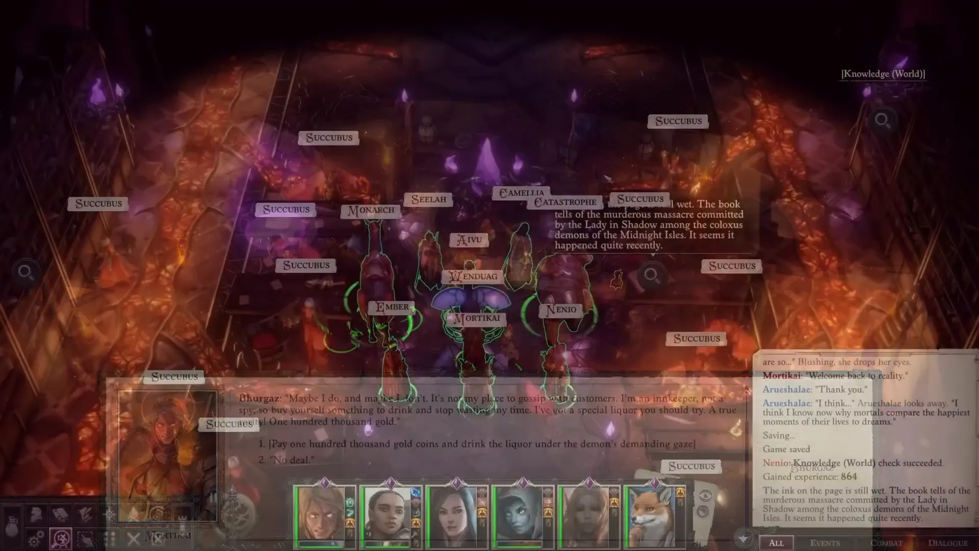 Interfaz de juego de Pathfinder en Steam Deck
